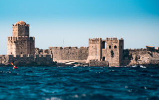 Castle of Methoni view when paddling