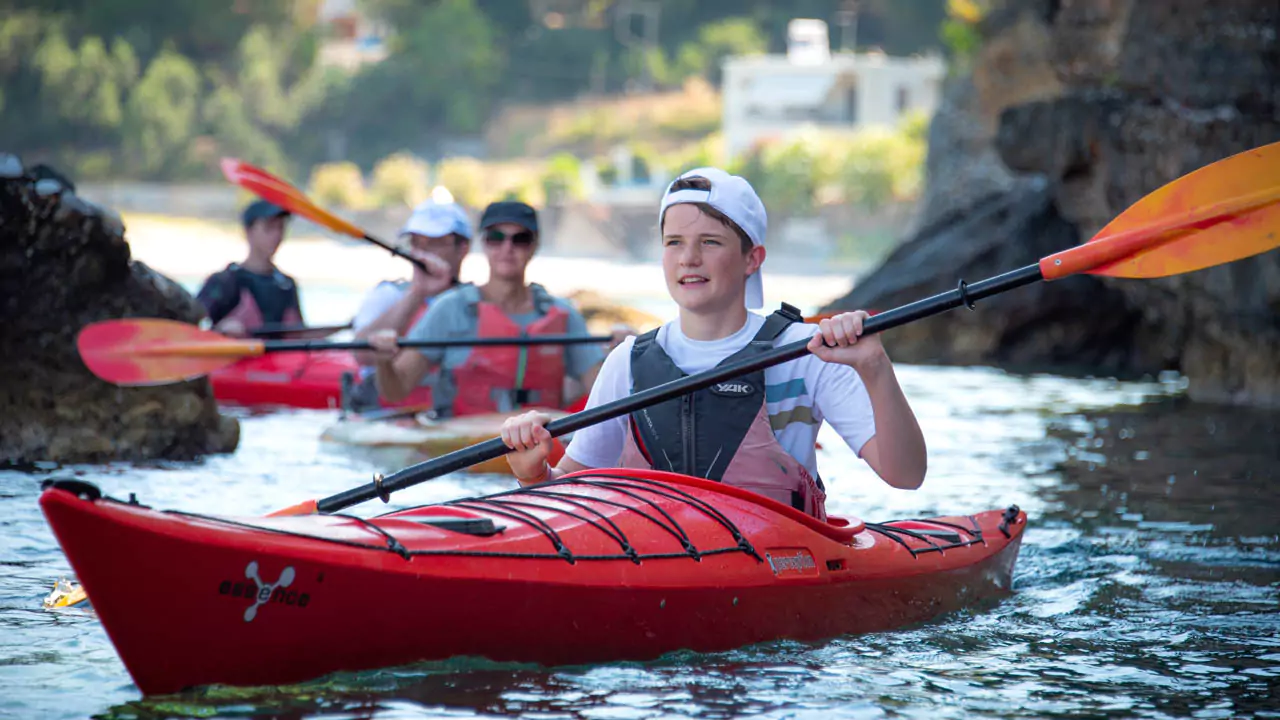 Explore Messinia-A boy Sea Kayaking in Kardamyli of Mani